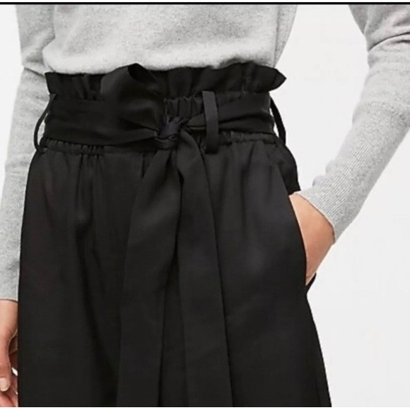 NEW J. Crew Drapey Paper-bag Pant Women 4 Black Belt High Rise Linen Ankle AB672 - Picture 16 of 16